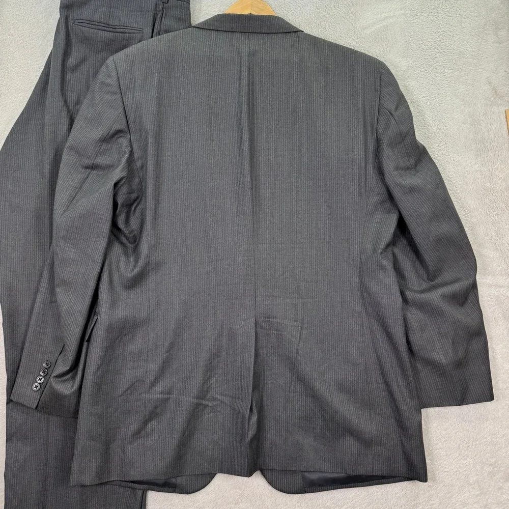 Jos A Bank Signature Collection Mens 48XL Gray Pinstripe Wool Silk Suit 38x36 - Picture 9 of 16